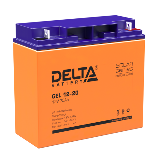 Аккумуляторная батарея Asterion (Delta) GEL 12-20 M5 12В/ 20Ач, клемма Болт+гайка Ø 5,5 мм (181х77х167мм (167мм); 5,3кг (ASTERION GEL 12-20 M5)
