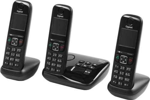 Р/ Телефон Dect Gigaset AS690A Trio черный (труб. в компл.:3шт) автооветчик АОН (L36852-H2836-M211)