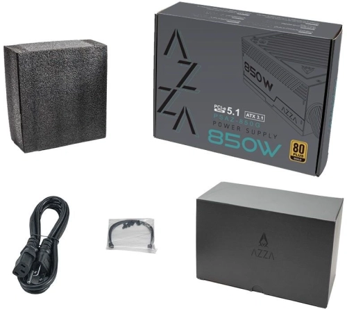 Блок питания Azza ATX 850W PSAZ-850G Gen.5 80+ gold (20+4pin) APFC 120mm fan 6xSATA RTL (PSAZ-850G (ATX 3.1)) фото 2