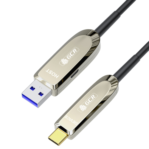 GCR Кабель USB 3.1 (USB 3.2 Gen 2) Type-C, 3.0m, оптический, AM / CM, 10 Гбит/ с, черный (GCR-56232)