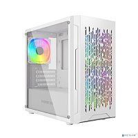 Powercase Mistral Micro D3W ARGB, Tempered Glass, 2x 140mm ARGB PWM+1x 120mm ARGB PWM, белый, mATX (CMMDW-A3)