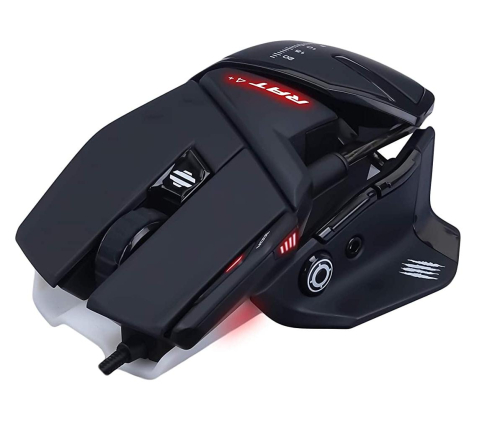 Мышь игровая Mad Catz R.A.T. 4+, PMW3330, 9 кнопок, 7200 dpi, красная подсветка (MR03MCINBL000-0) фото 3