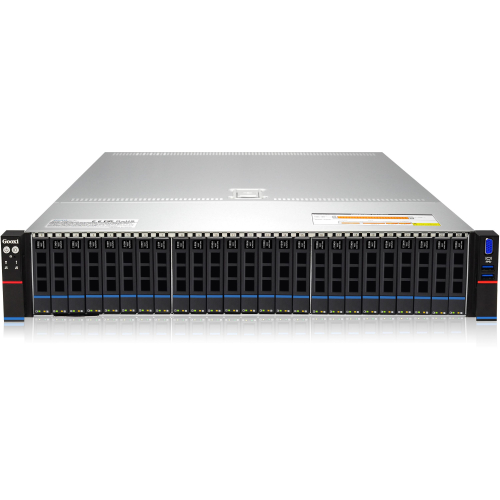 Серверная платформа/ Gooxi SR201-D25RE 2U 25 bay server with expander bp,based on AMD 7003 2 riser cards of PCIe4.0(X32 to x16x8) 2x rear SAS/ SATA 2x rear NVME 1300W 1+1 PSU EU power cables rail kit (0.96.002.1008)