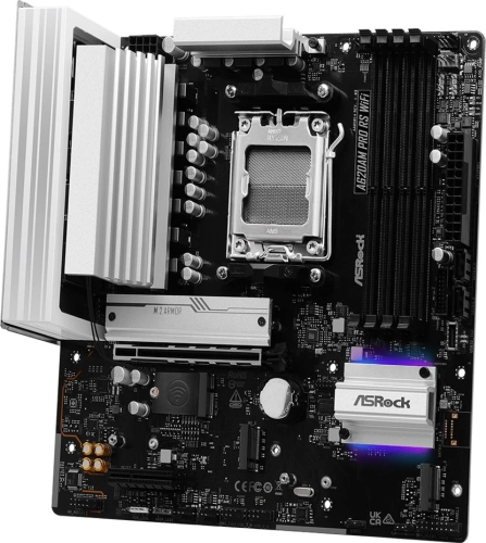 Материнская плата ASROCK A620AM Pro RS WiFi, AM5, A620, 4*DDR5, 4*SATA, 3*M.2, 4*USB 2.0, 4*USB 3.2, Type-C, 2*PCIx16, 1*M.2 (Key E), HDMI+DP, mATX фото 5