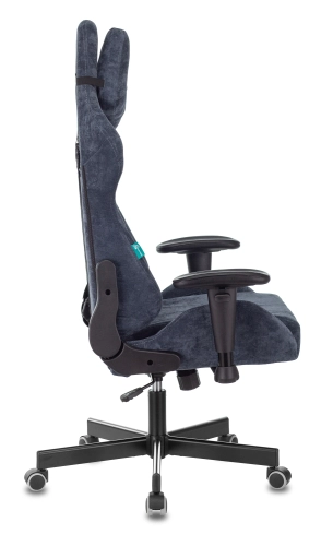 Кресло игровое Zombie VIKING KNIGHT Fabric синий Light-27 с подголов. крестов. металл (VIKING KNIGHT LT27) фото 5