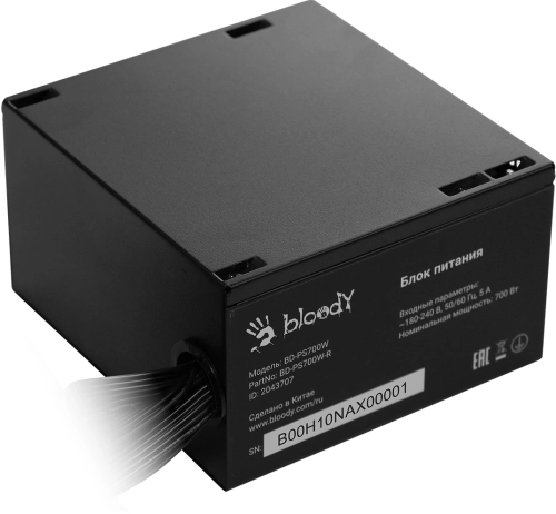 Блок питания Bloody ATX 700W BD-PS700W 80 PLUS WHITE (20+4pin) APFC 120mm fan color LED 6xSATA RTL (BD-PS700W-R) фото 8