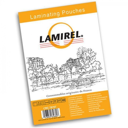 Пленка для ламинирования Lamirel пакетная, горячее ламинирование, глянцевая 83x113 мм, 125 мкм, 100 шт. (LA-7876701)