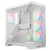 Корпус XPG INVADER X WHITE (INVADERXMT-WHCWW) Mid-Tower Gaming ATX PC Case with Panoramic View, Tempered Glass Panels, and RGB Lighting Black