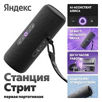 Умная портативная колонка Яндекс Станция Стрит с Алисой, чёрная, YNDX-00030BLK
