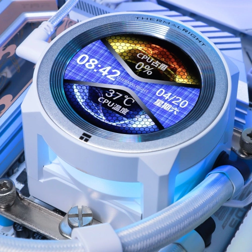 Система водяного охлаждения Thermalright Core Vision 360 ARGB (C-VISION-360-WH-ARGB) Система водяного охлаждения Thermalright Core Vision 360 ARGB Soc-AM5/ AM4/ 1200/ 1700/ 1851 белый 4-pin 28.1dB Al LCD Ret (C-VISION-360-WH-ARGB) фото 5