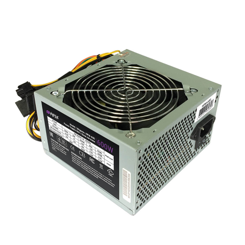 Блок питания Hiper ATX 600W HPM-600 (24+4+4pin) PPFC 120mm fan 4xSATA фото 4