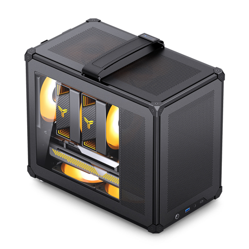 Корпус без блока питания/ Case JONSBO C6 MAX Handle, Mini-Tower, TG, no fan, 1xUSB-A 3.0 + 1xUSB-C 3.1, mATX, mITX Black (C6 MAX BLACK)