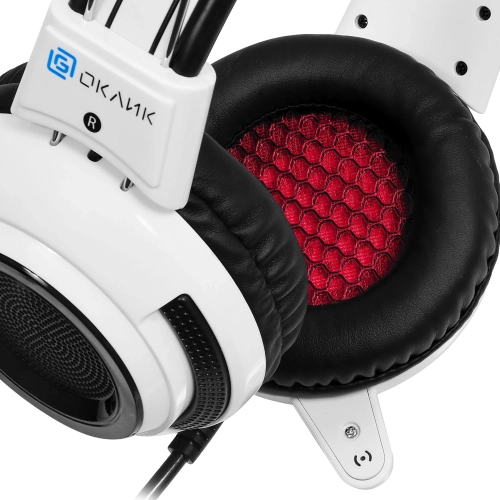 Oklick HS-G300 белый/ черный {2.5м мониторы оголовье (AH-V1W)} [361558] фото 4