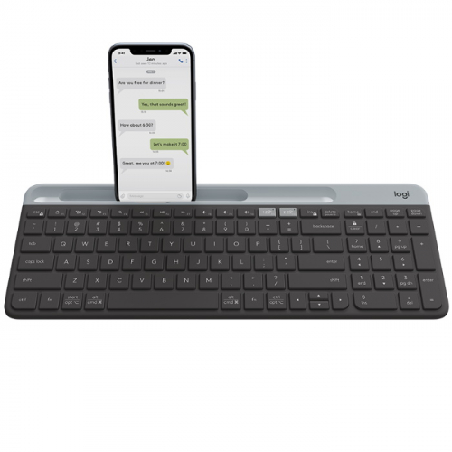 Клавиатура Logitech Slim K580, Wireless, Bluetooth, Unifying, Multi-Device Graphite (920-009275)