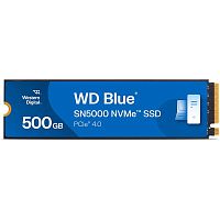 Твердотельный накопитель Western Digital Blue SN5000 SSD M2.2280 PCIe 4.0 500Gb, 5000MBs/4000MBs, TBW 300, WDS500G4B0E, 1 year