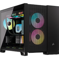 Корпус без блока питания/ Case Corsair 2500D Airflow, Midi-Tower, TG, no fan, 2xUSB-A 3.2, 1xUSB 3.2 Type-C, mATX, mITX Black (CC-9011263-WW)