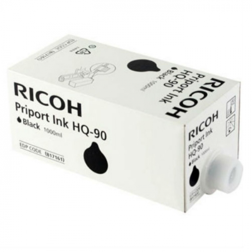 Чернила для дупликатора Ricoh тип HQ90 чёрные 1000 мл для Ricoh Priport HQ7000, HQ9000 (817161)