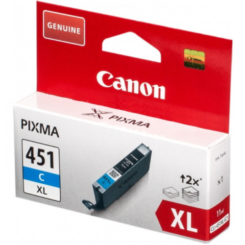 Картридж Canon CLI-451C XL голубой, повышенной емкости для PIXMA iP7240/MG6340/MG5440 (15011015)