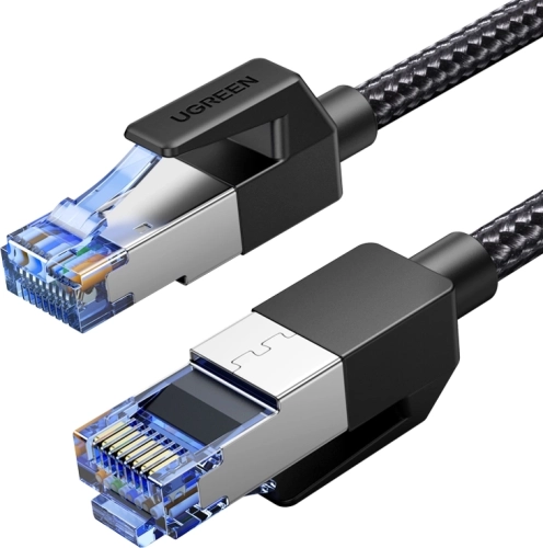 Кабель UGREEN NW153 (80433) Cat8 CLASSⅠF/FTP Round Ethernet Cable With Braid. Длина: 5м. Цвет: черный