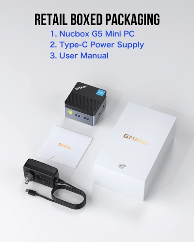 Мини ПК GMK Technology NucBox G5/N97/8+256GB (Intel N97) 8GB+256GB, Intel Graphics, Win11 Pro фото 9