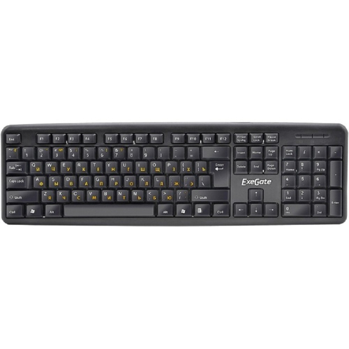 Exegate EX286178RUS Клавиатура Exegate LY-331L5 (USB, 104кл., Enter большой, шнур 2,55м, черная, OEM)