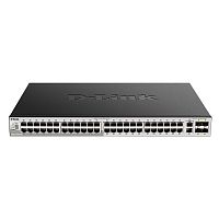D-Link DGS-3130-54TS/B1A, L3 Managed Switch with 48 10/100/1000Base-T ports and 2 10GBase-T ports and 4 10GBase-X SFP+ ports.16K Mac address, SIM, USB port, IPv6, SSL v3, 802.1Q VLAN,GVRP, 802.1v