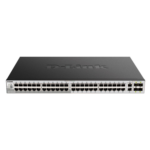 D-Link DGS-3130-54TS/ B1A, L3 Managed Switch with 48 10/ 100/ 1000Base-T ports and 2 10GBase-T ports and 4 10GBase-X SFP+ ports.16K Mac address, SIM, USB port, IPv6, SSL v3, 802.1Q VLAN,GVRP, 802.1v (DGS-3130-54TS/B1A)