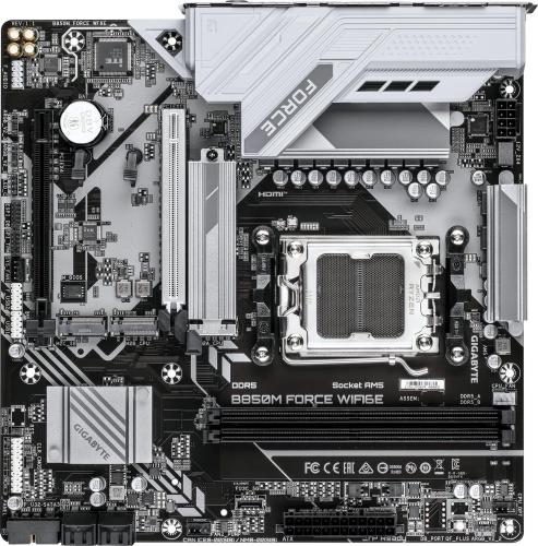 Материнская плата AMD B850 SAM5 MATX B850M FORCE WF6E GIGABYTE