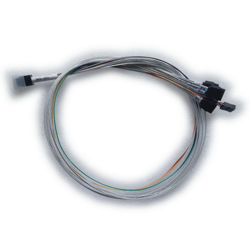 Кабель DiliVing DL-0591, Internal SFF8643-to-4*SATA+SB ( HDmSAS (прямой) -to- 4*SATA(прямой)+SideBand) Crossover, 75 cm