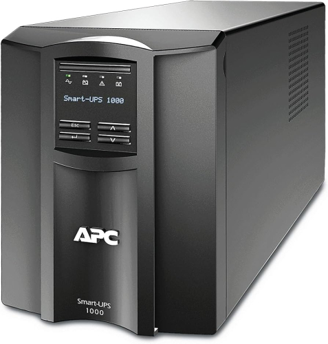 Источник бесперебойного питания APC Smart-UPS 1000VA/700W, Line-Interactive, LCD, Out: 220-240V 8xC13 (4-Switched), SmartSlot, USB, SmartConnect, Black (SMT1000IC)