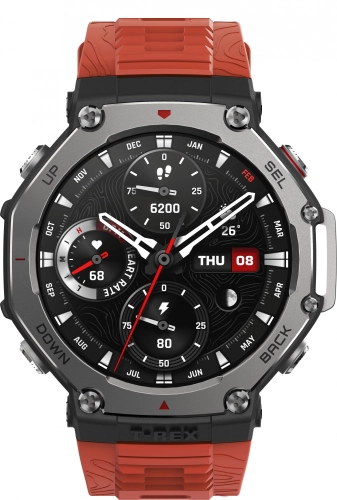 Смарт-часы Amazfit T-Rex 3 A2323 48.5мм 1.5 AMOLED корп.темно-серый рем.красный разм.брасл.:145-210мм (6970100374940) фото 12