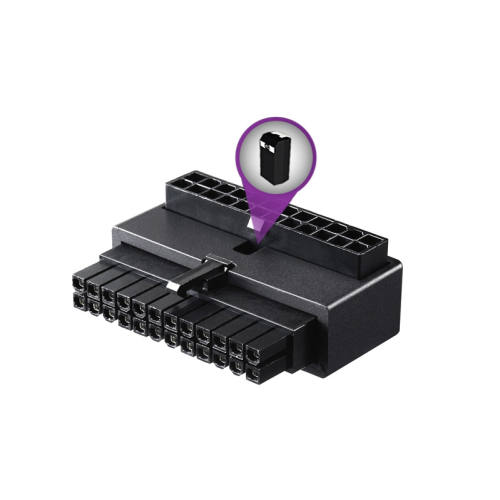 коннектор кабеля питания матплаты/ Cooler Master ATX 24 Pin 90° Adapter Capacitor GL (with added capacitors for stable power output) (CMA-CEMB01XXBK1-GL)