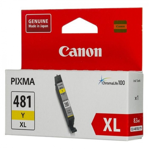 Картридж струйный Canon CLI-481Y XL желтый 515 страниц для Pixma TS6140/ TS8140/ TS9140 TR8540 (2046C001)