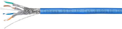 Кабель Cabeus SSTP-4P-CAT.8-SOLID-IN-LSZH-BL кат.8 S/FTP 4 пары LSZH внутренний 305м синий