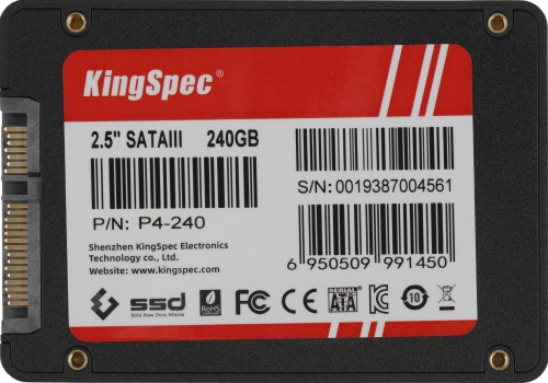 Твердотельный накопитель/ Kingspec SSD P4-240, 240GB, 2.5