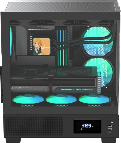 Корпус Formula Crystal E1 черный без БП ATX 9x120mm 2xUSB3.0 audio bott PSU фото 4