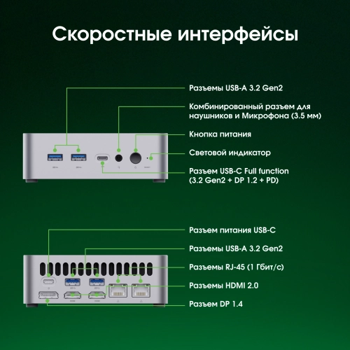 Компьютер Digma Pro Minimax X5 Ryzen 7 7840HS (3.8) 16Gb SSD512Gb 780M Windows 11 Pro GbitEth WiFi BT 100W серебристый (DPR7-ADXW01) фото 10