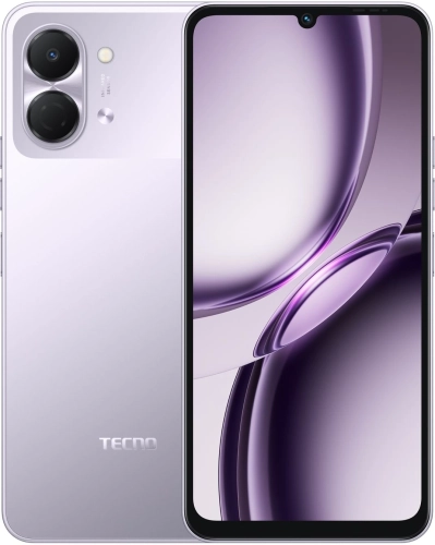 Смартфон Tecno Spark Go 3 64Gb 4Gb фиолетовый моноблок 3G 4G 2Sim 6.75 720x1600 Android 15 13Mpix 802.11 a/ b/ g/ n/ ac NFC GPS GSM900/ 1800 Protect microSD max1024Gb (KN3 64+4 AURORA PURPLE)