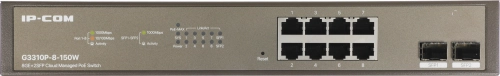 IP-COM G3310P-8-150W Управляемый PoE коммутатор с 8 Гигабитными портами PoE и 2 SFP портами фото 5