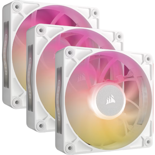 Кулер для корпуса/ Case Cooler Corsair iCUE LINK RX120 MAX RGB (120x120x30mm, 4-pin PWM, RGB, 71.3CFM, 29.5dBA, 2000RPM, White, 3pcs) (CO-9051038-WW)