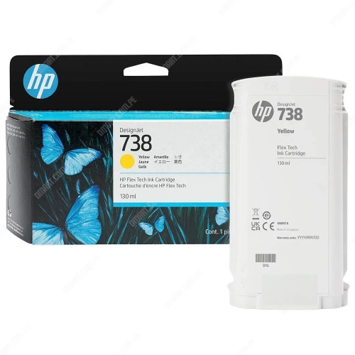 Картридж/ HP 738 130-ml Yellow DesignJet Ink Cartridge (498N7A)