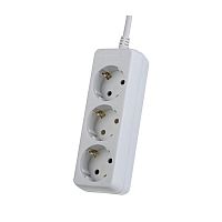 Perfeo Сетевой удлинитель с заземлением "POWERMATE",PF_A4688 (5,0м, 3 розетки, белый (PF-PE-3/ 5,0-W))