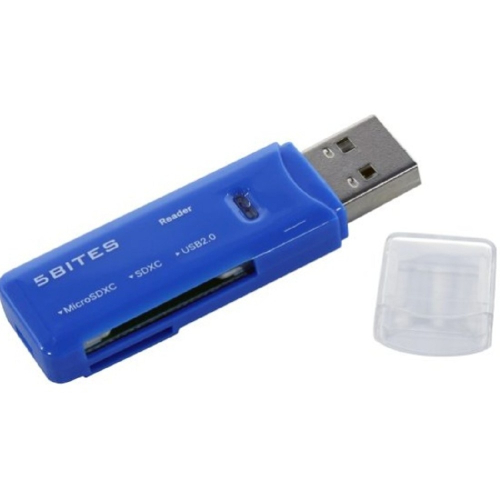 5bites Устройство ч/ з карт памяти RE3-200BL USB3.0 / SD / TF / USB PLUG / BLUE