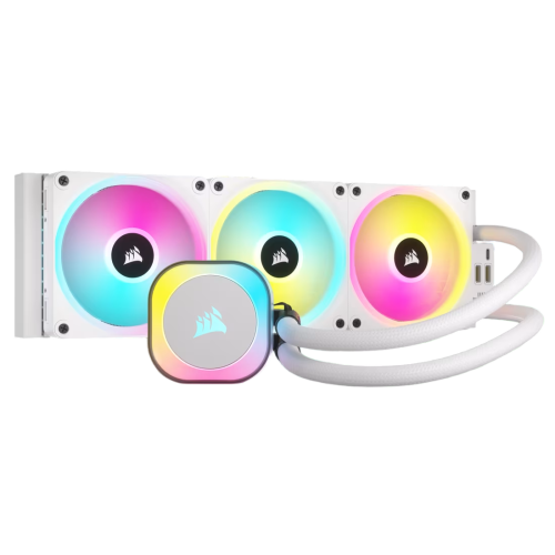 Система жидкостного охлаждения/ Water Cooling System Corsair iCUE LINK H150i RGB (360mm, White, RGB/ Fans: 3x120mm, 63.1CFM, 37dBA, 2400RPM/ Rad thickness 27mm/ S: 1851, 1700, 1200, 115X, AM5, AM4) (CW-9061006-WW)