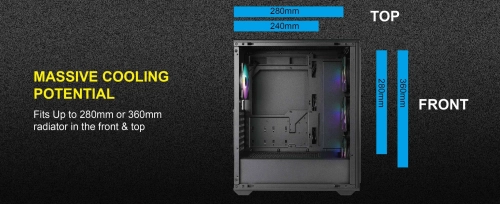 Корпус Azza FOREST черный без БП ATX 4x120mm 2xUSB3.0 audio bott PSU (CSAZ-370 FOREST) фото 8