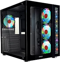 Корпус Ginzzu V530 RGB подсветка, контроллер CRC10, 4* 12R6 FAN 12CM RGB закаленное стекло 1*USB 3.0,1*USB 2.0, AU ATX