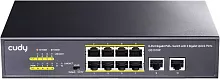 Коммутатор/ 8 RJ-45 10/ 100/ 1000M PSE ports +2 RJ45 10/ 100/ 1000 Uplink Port Unmanaged PoE+ Switch 120W, CCTV/ VLAN mode support, long distance:250M at CCTV mode. 802.3af/ at standard, Aternative 1/ 2(+ (GS1010P)