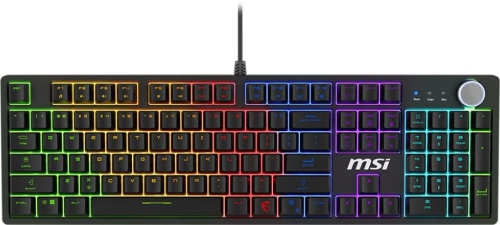 клавиатура Keyboard MSI FORGE GK330, Wired, mechanical red switches, hot-swapp, magnetic cover, volume scroll wheel, multi-colour LED backlighting, Black (S11-04RU259-HH9)