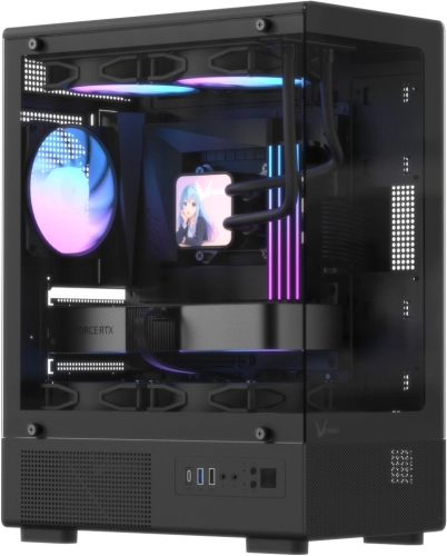 Корпус Formula Crystal Z1CM Plus AR v2 черный без БП mATX 5x120mm 1xUSB3.0 audio bott PSU (CRYSTAL Z1CM PLUS BLACK AR V2)