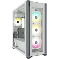 Корпус без блока питания/ Case Corsair iCUE 7000X RGB, Full-Tower, TG, 4x140mm RGB, 4xUSB-A 3.0, 1xUSB 3.2 Type-C, E-ATX, ATX, mATX, mITX White (CC-9011227-WW)